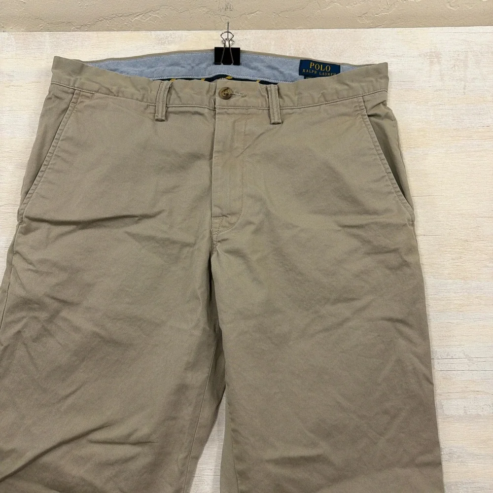 Polo Ralph Lauren Chino Pants 32/32 Stretch Cotton Twill Khaki Tan Mens
